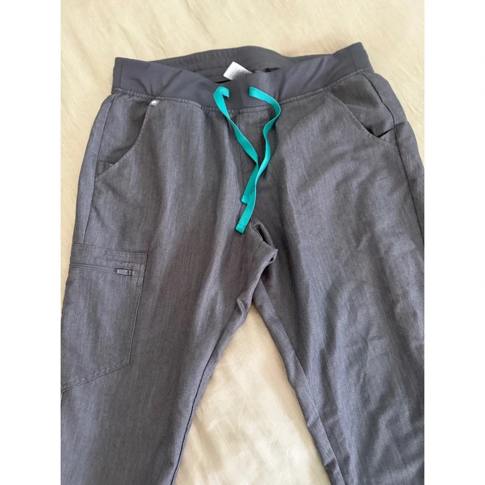 FIGS‎ Technical Collection Jogger Scrub Pants Men L Tall Gray Drawstring Pockets